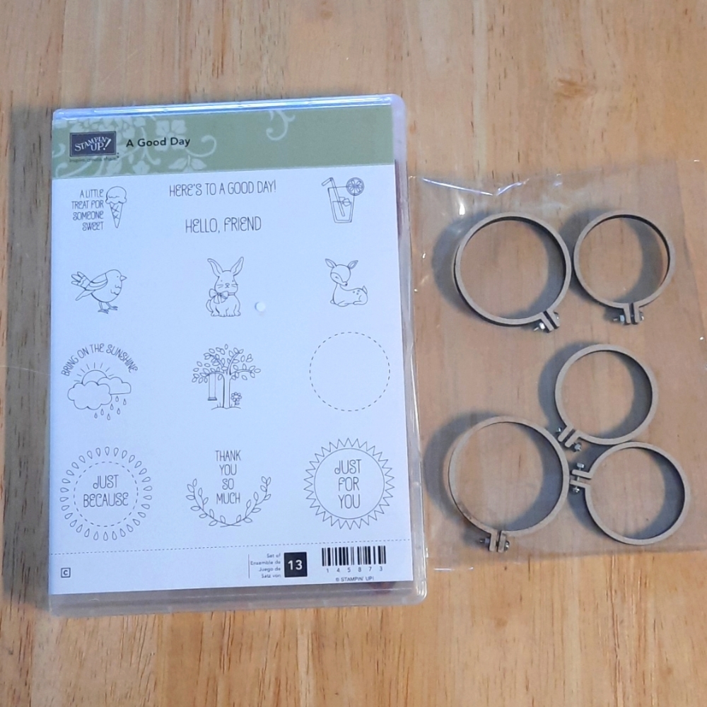 A Good Day Stampin Up set of 13 plus wooden rings